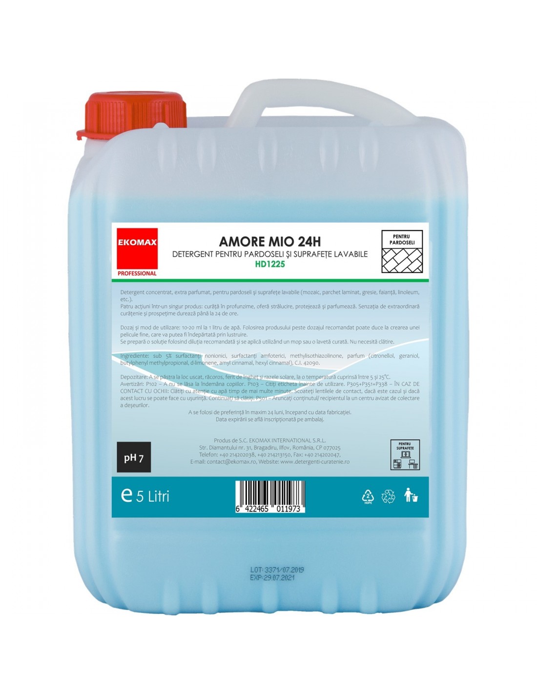 Amore Mio 24H detergent pardoseli canistra 5 litri Amore Mio 24H detergent pardoseli canistra 5 litri