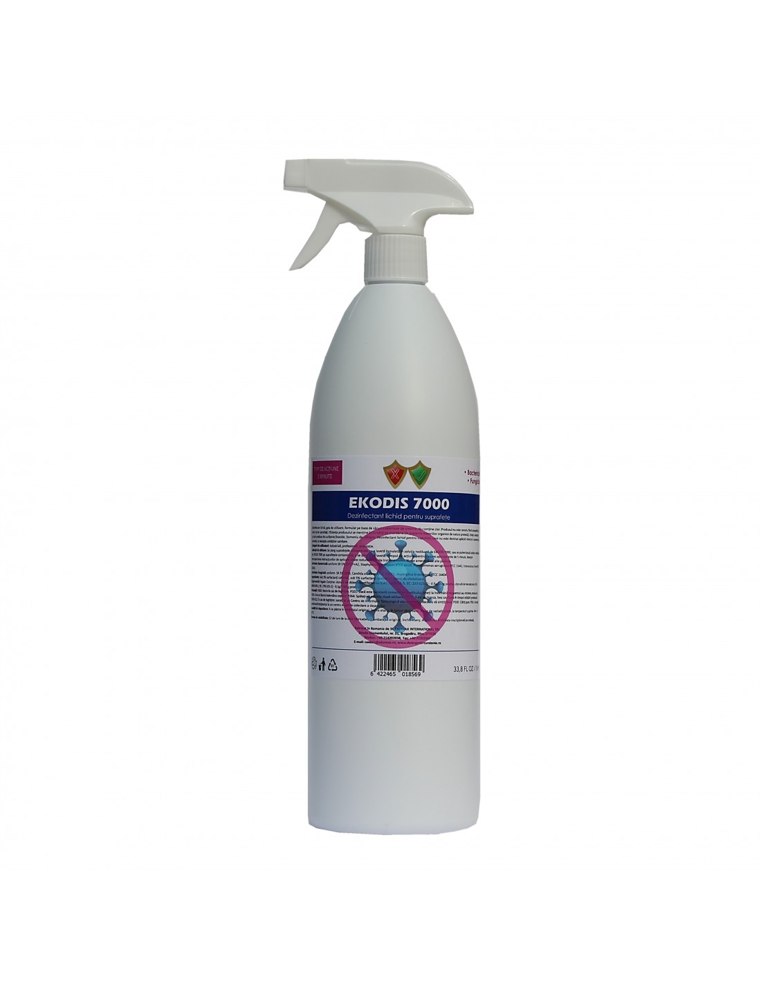 Ekodis 7000 Solutie dezinfectanta pentru suprafete flacon 1 litru cu pulverizator Ekodis 7000 Solutie dezinfectanta pentru suprafete flacon 1 litru cu pulverizator