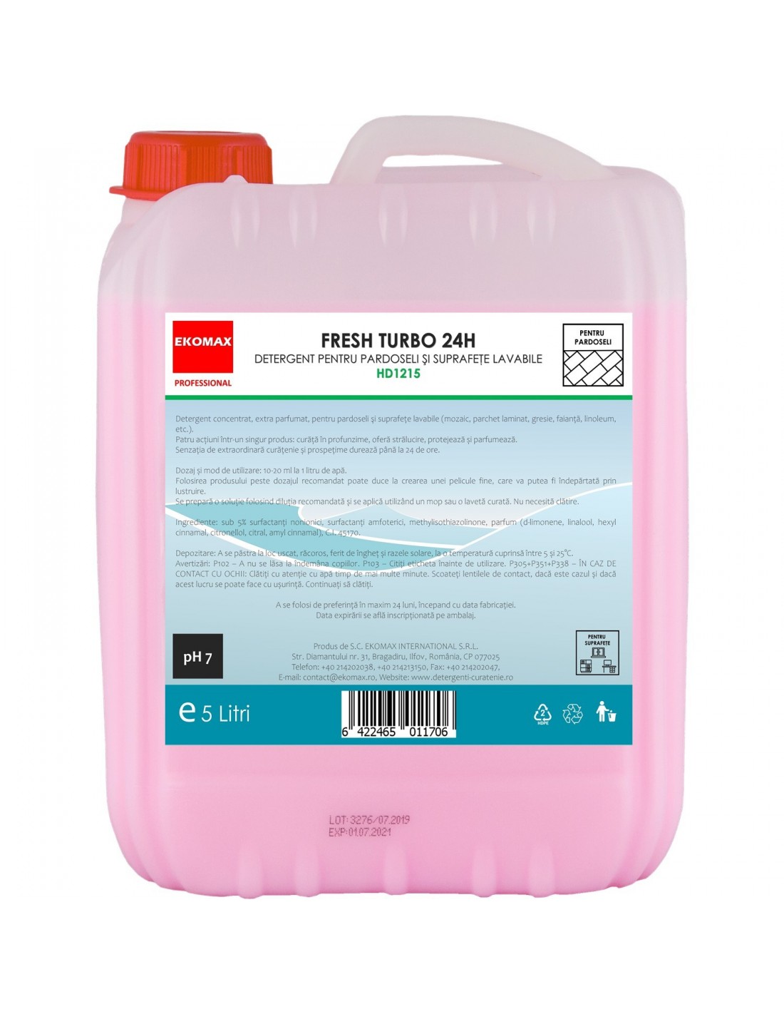 Fresh Turbo 24H detergent pardoseli canistra 5 litri Fresh Turbo 24H detergent pardoseli canistra 5 litri