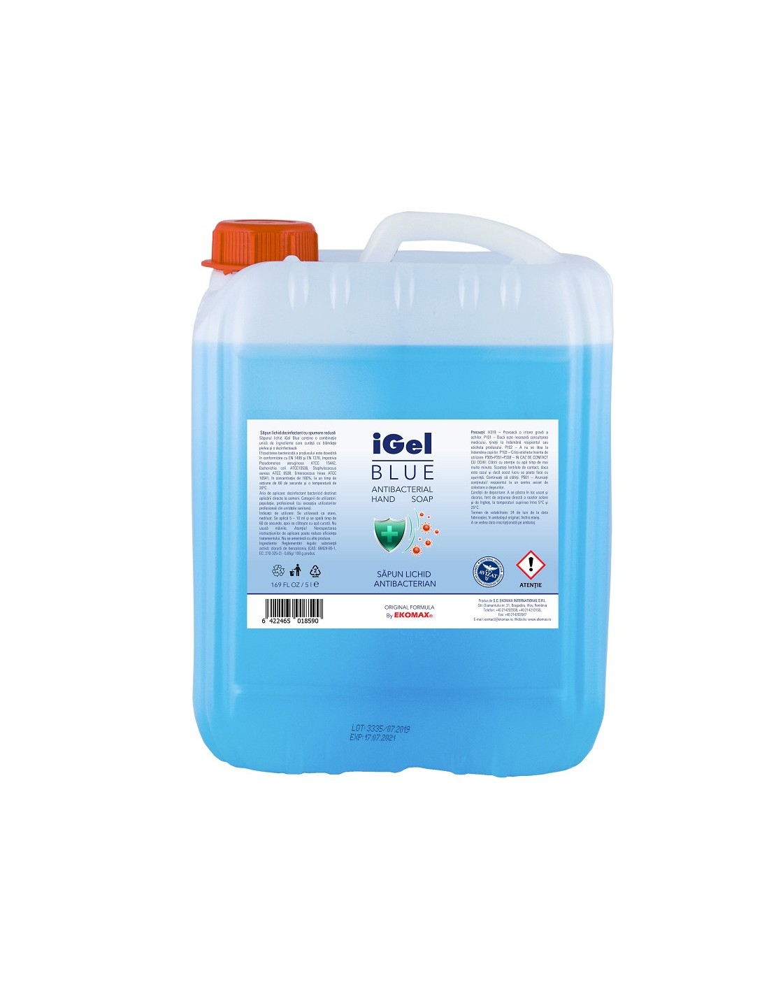iGel Blue Antibacterial Hand Soap Sapun lichid dezinfectant canistra 5 litri iGel Blue Antibacterial Hand Soap Sapun lichid dezinfectant canistra 5 litri