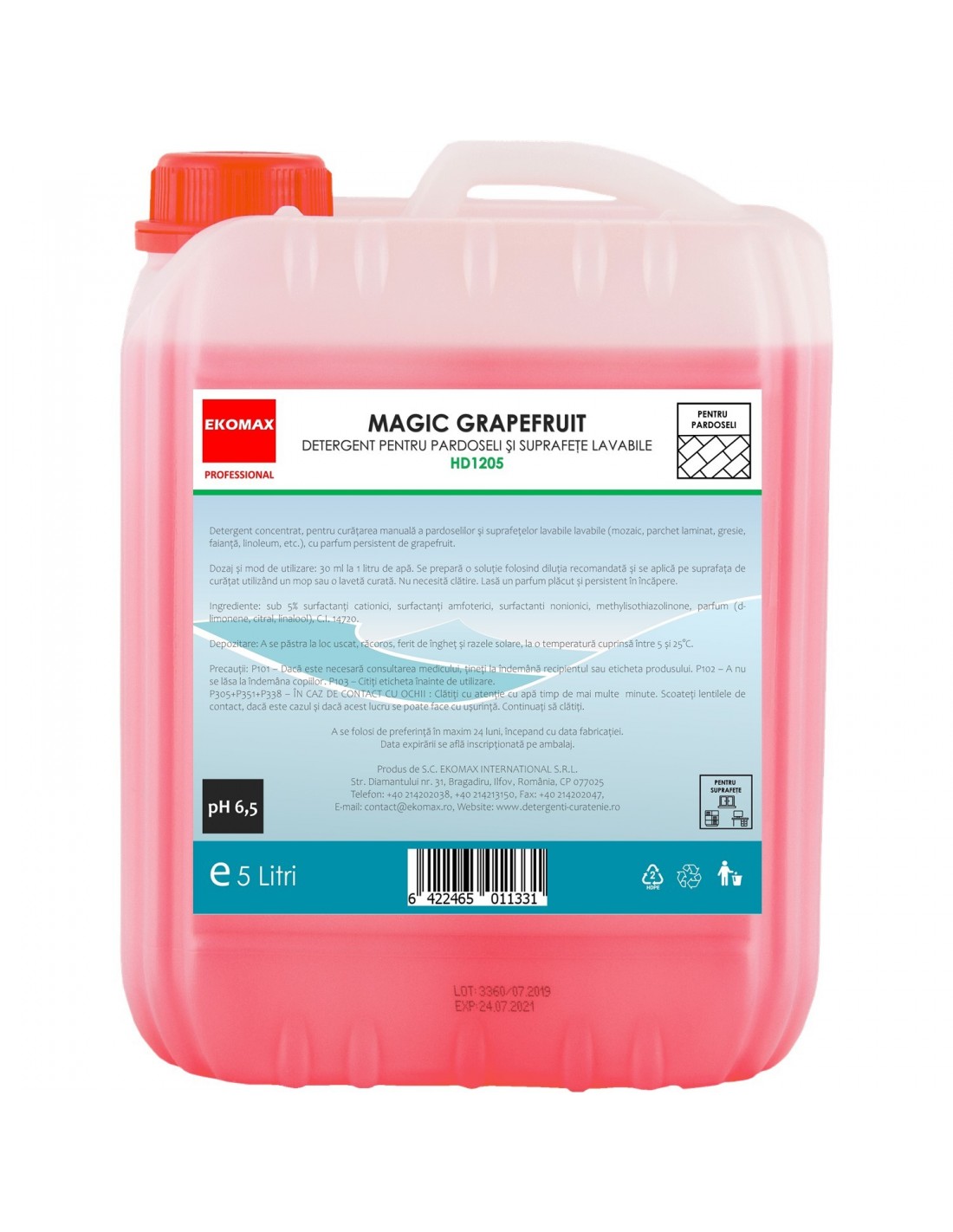 Magic Grapefruit detergent pardoseli canistra 5 litri Magic Grapefruit detergent pardoseli canistra 5 litri