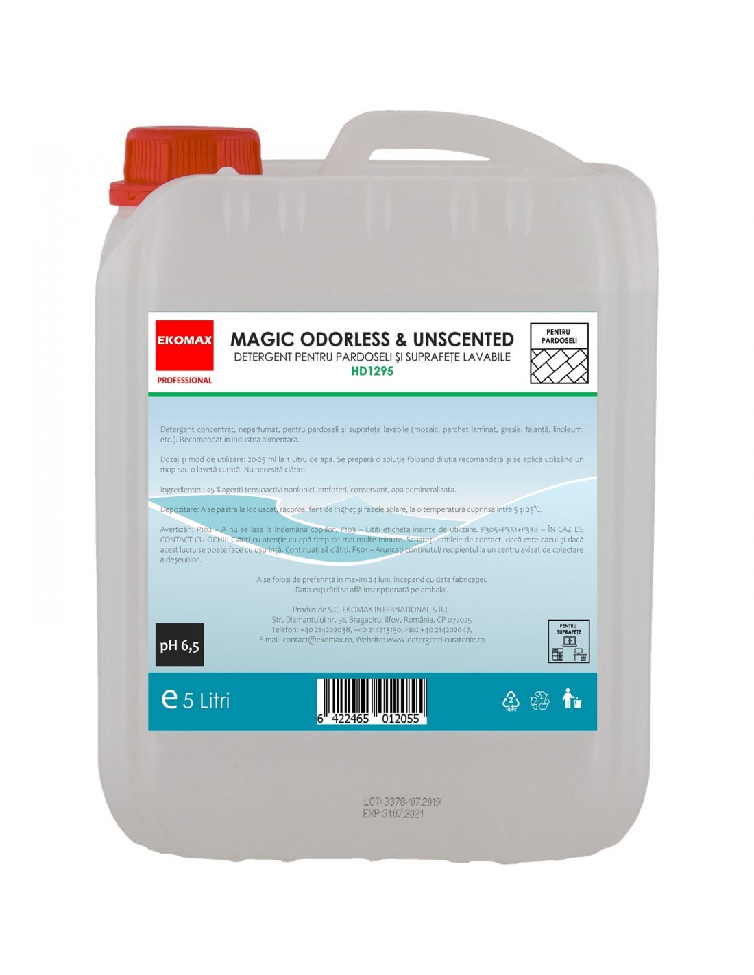 Magic Odorless & Unscented detergent pardoseli canistra 5 litri Magic Odorless & Unscented detergent pardoseli canistra 5 litri