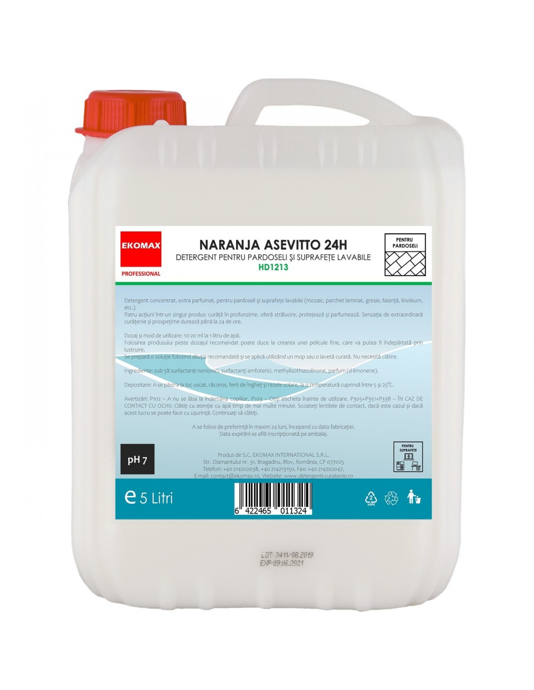 Naranja Asevitto 24H detergent pardoseli canistra 5 litri Naranja Asevitto 24H detergent pardoseli canistra 5 litri
