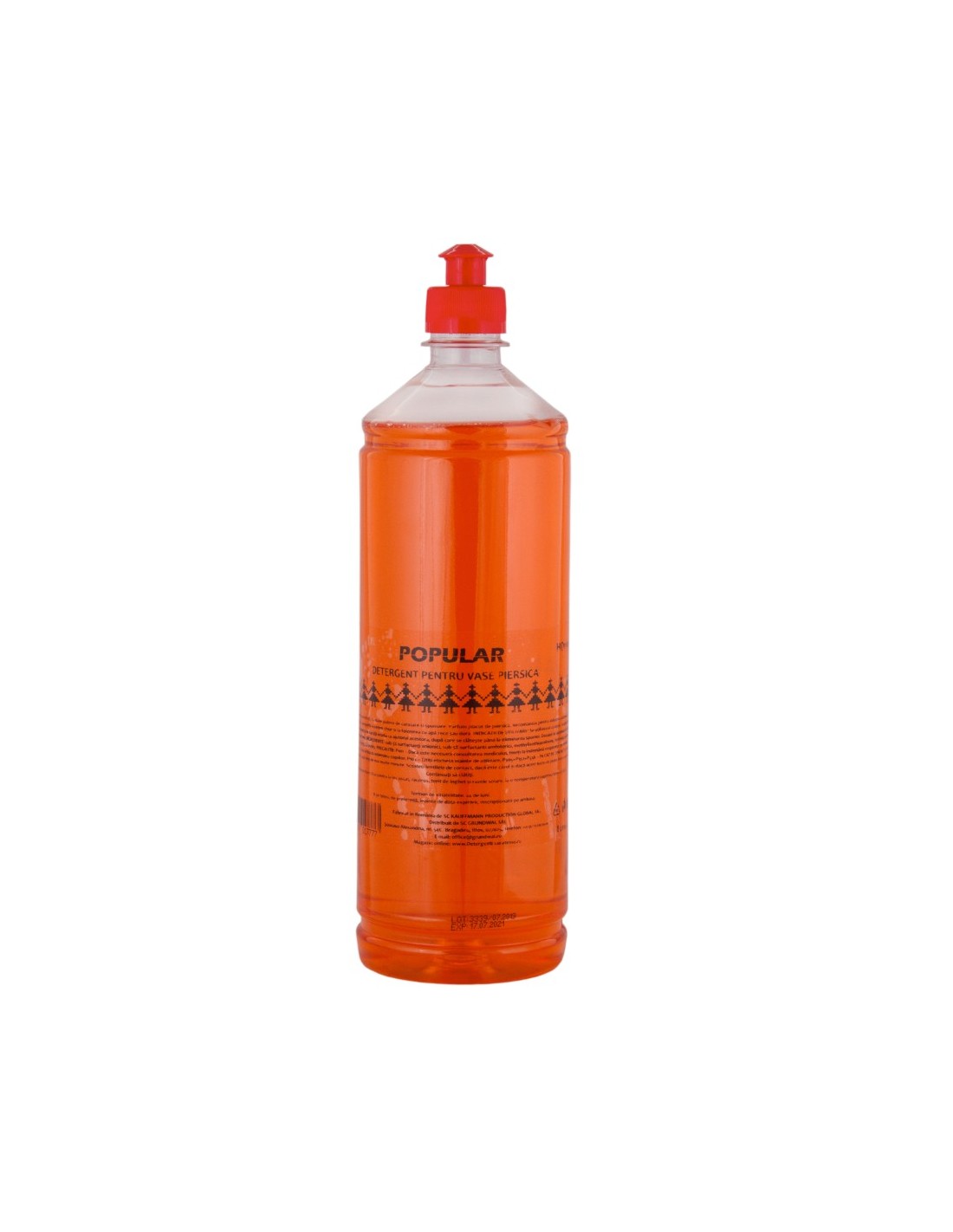 Popular Peach Dish detergent vase manual flacon 1 litru Popular Peach Dish detergent vase manual flacon 1 litru