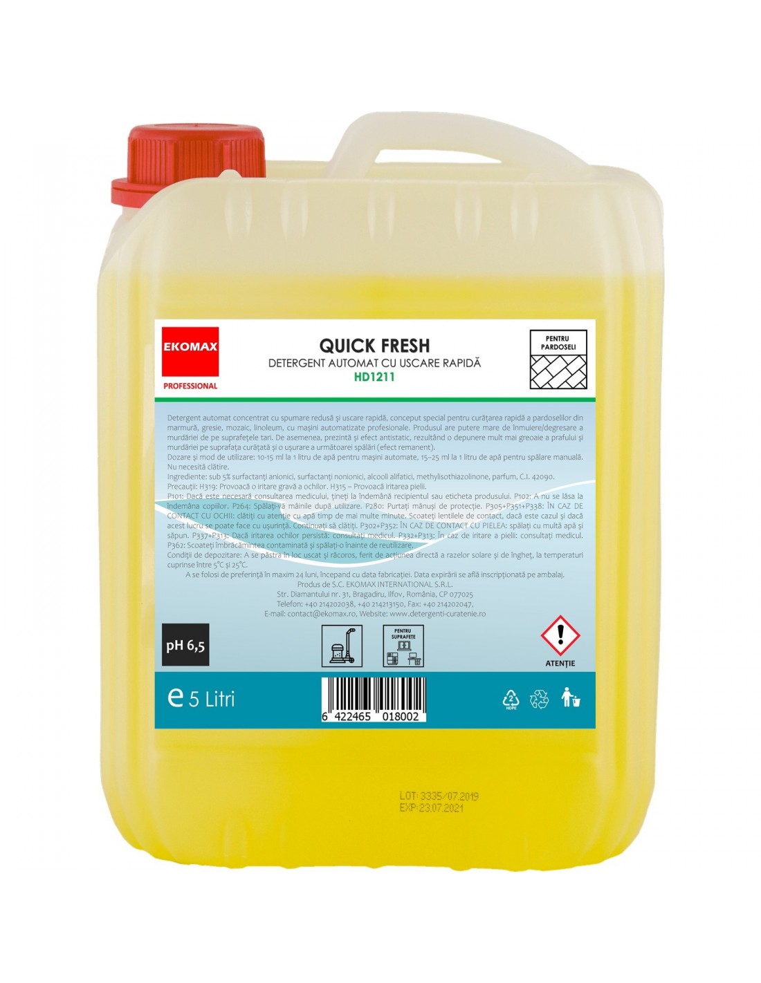 Quick Fresh detergent automat cu uscare rapida canistra 5 litri Quick Fresh detergent automat cu uscare rapida canistra 5 litri