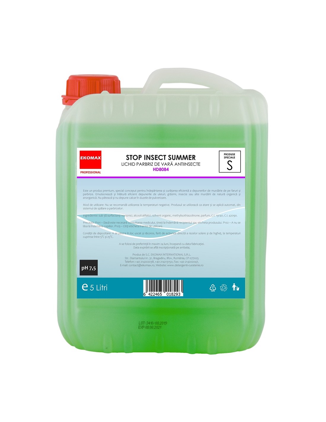 Stop Insect Summer lichid parbriz vara canistra 5 litri Stop Insect Summer lichid parbriz vara canistra 5 litri