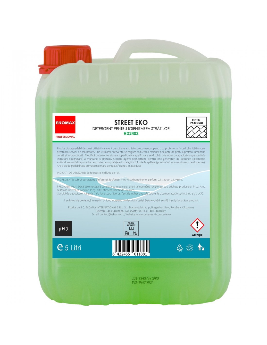 Street Eko detergent igienizare strazi canistra 5 litri Street Eko detergent igienizare strazi canistra 5 litri