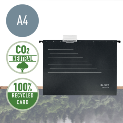 Dosar suspendabil Leitz Alpha Recycle, carton reciclat, A4, negru