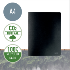 Dosar cu sina Leitz Recycle, carton reciclat, A4, 250 coli, negru