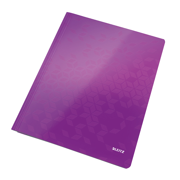 Dosar cu sina Leitz WOW, carton laminat, A4, 250 coli, mov Dosar cu sina Leitz WOW, carton laminat, A4, 250 coli, mov