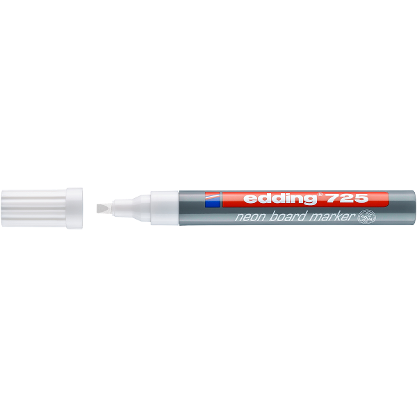 Marker Edding 725 neon, pentru tabla, varf 2-5 mm, alb Marker Edding 725 neon, pentru tabla, varf 2-5 mm, alb