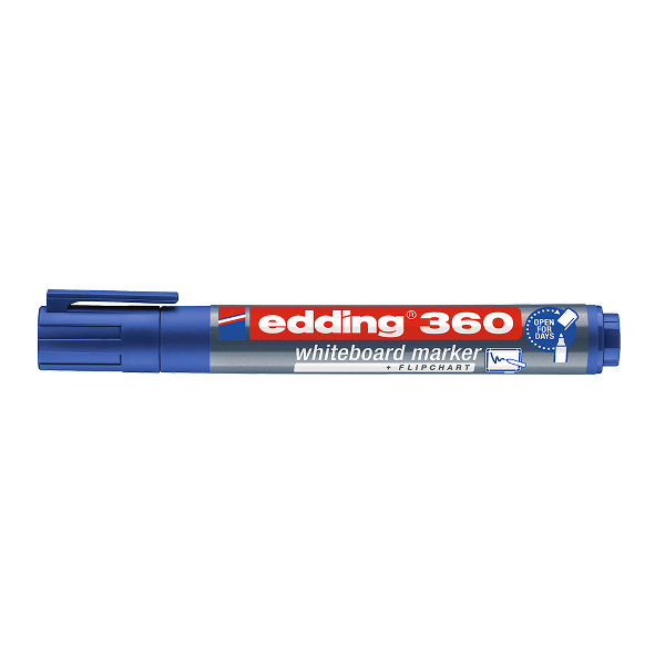 Marker Edding 360 pentru tabla, varf 1.5-3 mm, albastru Marker Edding 360 pentru tabla, varf 1.5-3 mm, albastru