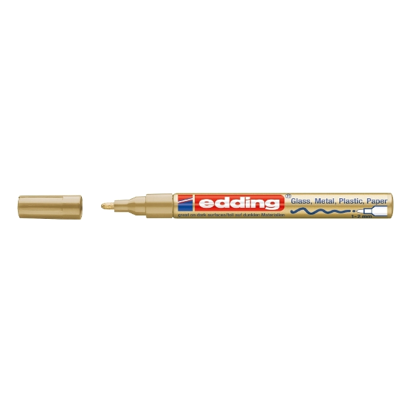 Marker permanent Edding 751 cu vopsea, corp metalic, varf rotund, 1-2 mm, auriu Marker permanent Edding 751 cu vopsea, corp metalic, varf rotund, 1-2 mm, auriu