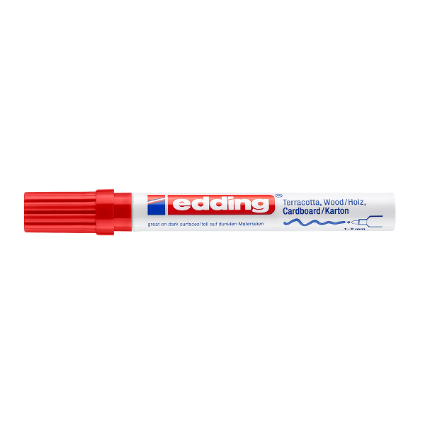 Marker cu vopsea Edding 4040, mat, varf 1-2 mmrosu Marker cu vopsea Edding 4040, mat, varf 1-2 mmrosu