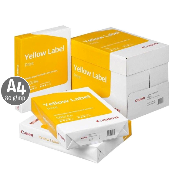Hartie copiator Canon Yellow Label Print, A4, 80 g/mp, 500 coli/top, 5 topuri/cutie Hartie copiator Canon Yellow Label Print, A4, 80 g/mp, 500 coli/top, 5 topuri/cutie