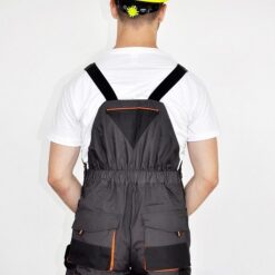 Pantaloni cu pieptar CLASSIC Gri/Portocaliu