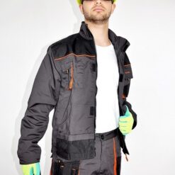 Pantaloni în talie CLASSIC Gri/Portocaliu