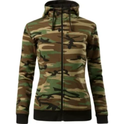 Camo Zipper hanorac pentru damă