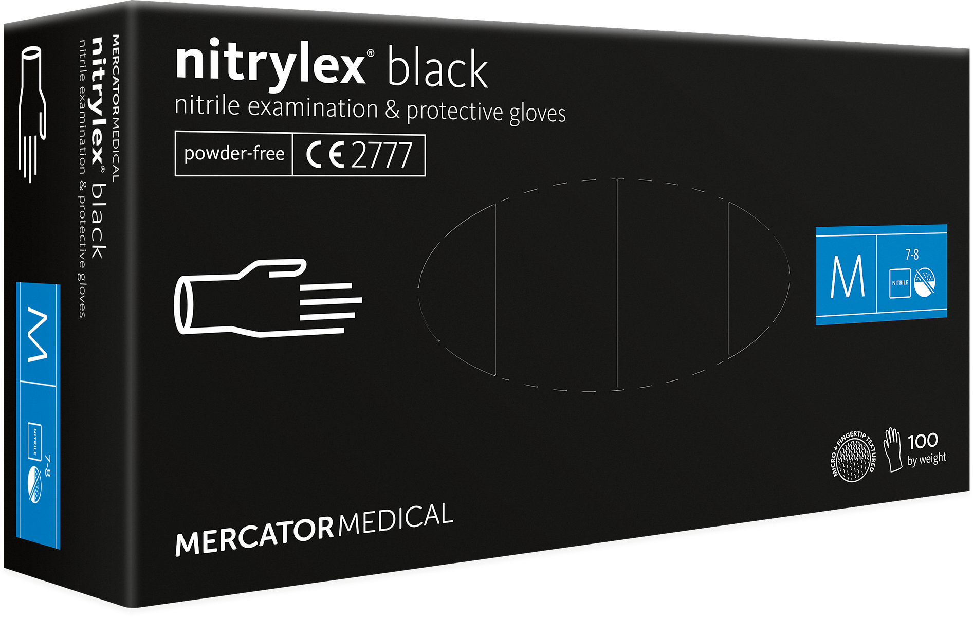 NITRYLEX BLACK PF NEPUDRATE 100 buc XS-S-M-L-XL NITRYLEX BLACK PF NEPUDRATE 100 buc XS-S-M-L-XL