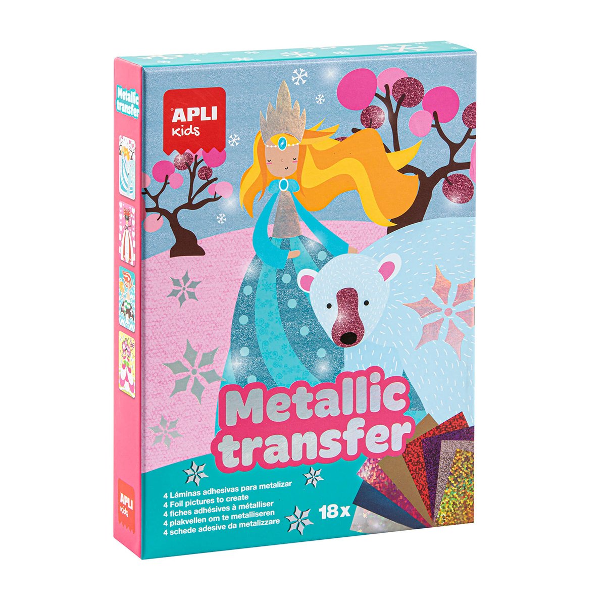Joc creativ cu atocolante metalizate, APLI, tema Printese Joc creativ cu atocolante metalizate, APLI, tema Printese