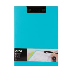 Clipboard Apli A4 PP cu clapa albastru deschis, clip metalic, rezistent