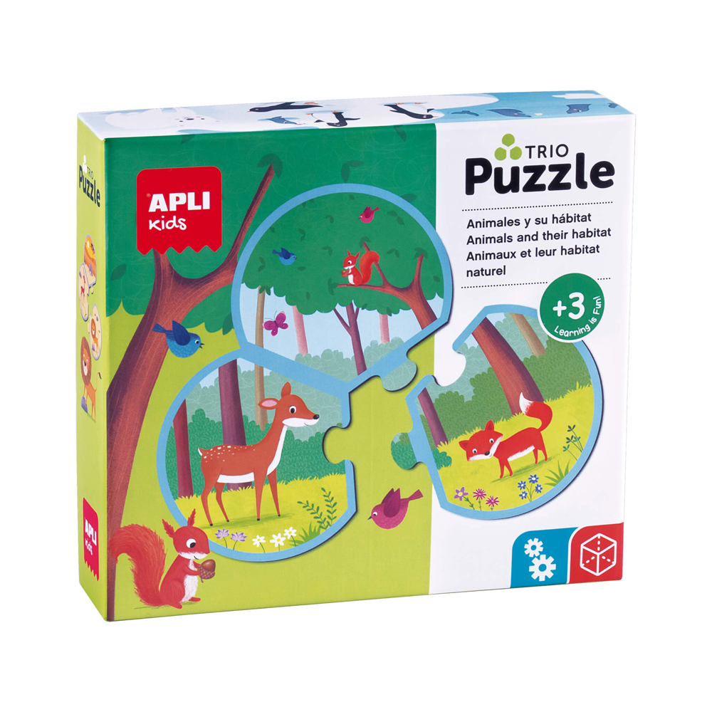 Puzzle Apli, 24 piese, animale si habitatul lor Puzzle Apli, 24 piese, animale si habitatul lor