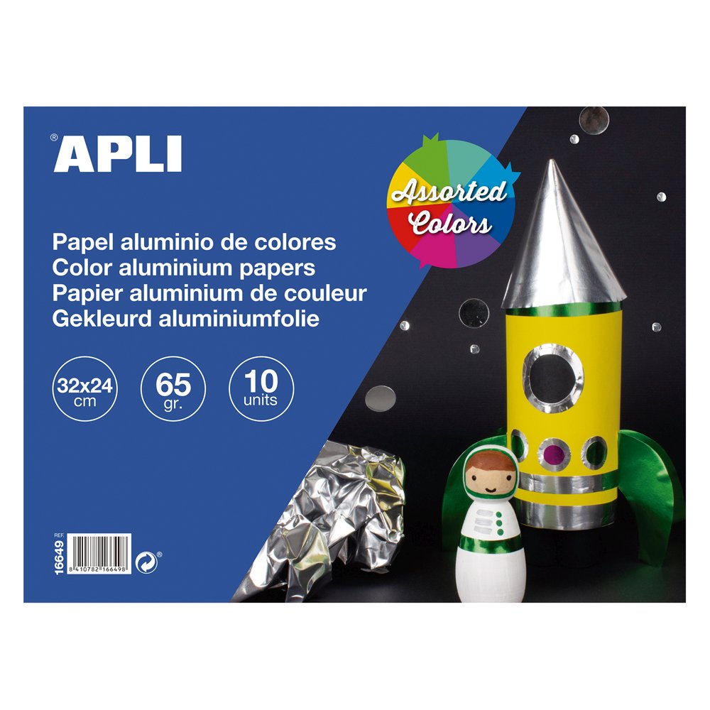 Hartie tip staniol, Apli, dimensiune 320 x 440 mm, culori asortate Hartie tip staniol, Apli, dimensiune 320 x 440 mm, culori asortate