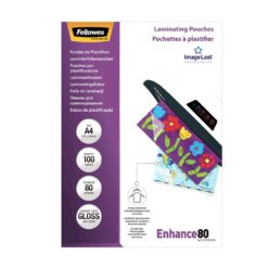 Folie pentru laminare Fellowes, 80 microni, A4, 100 coli/top