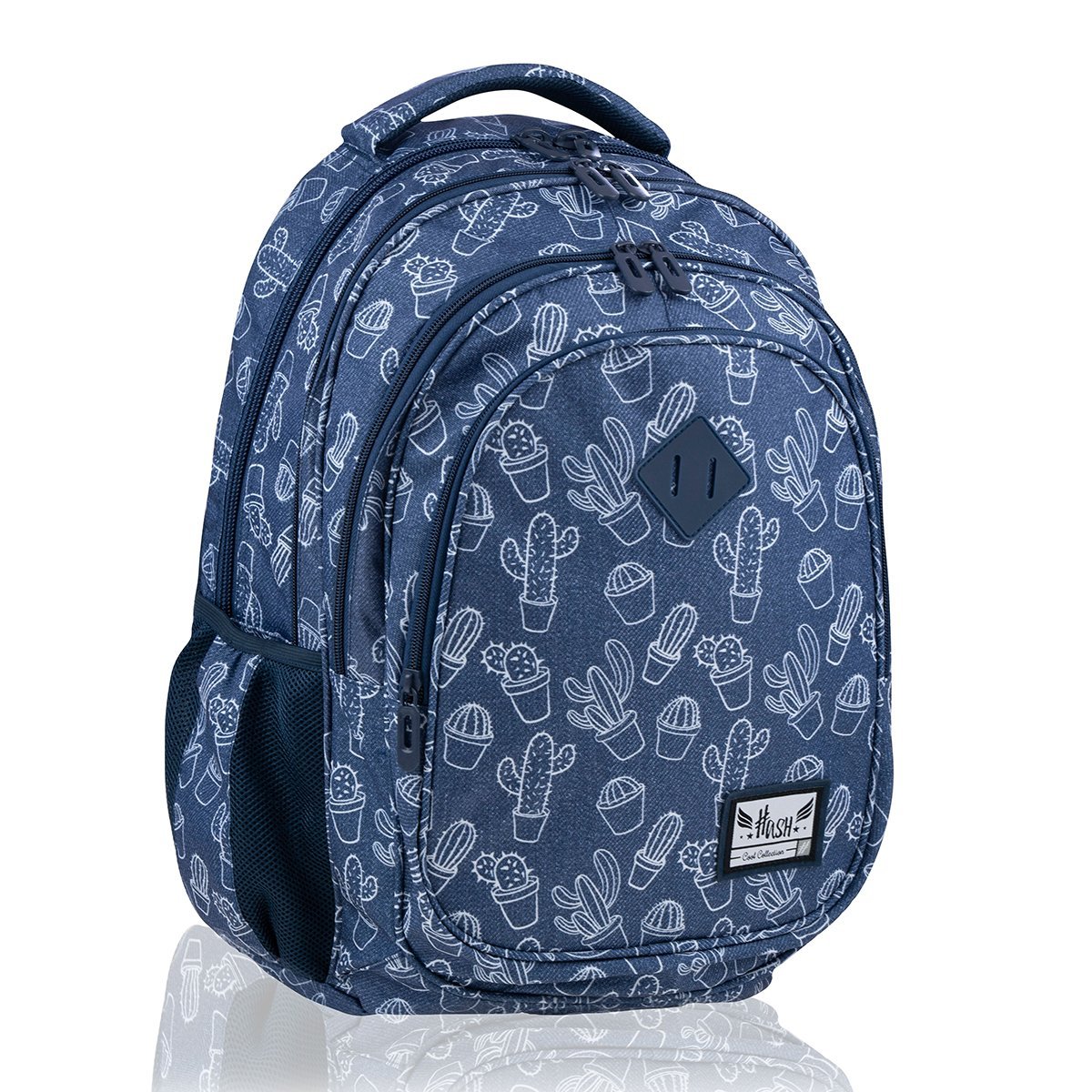 Ghiozdan Hash HS-233, 4 compartimente, design cactusi Ghiozdan Hash HS-233, 4 compartimente, design cactusi