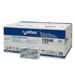 Rezerva prosoape pliate Z, Celtex, 72240, 2 straturi, alb, 150 buc/pachet, 25 pachete/cutie