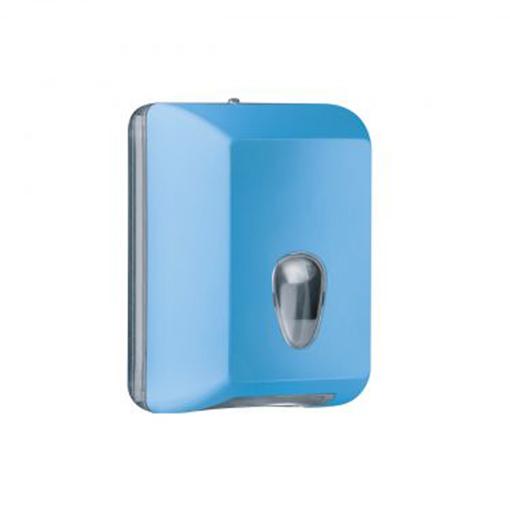 Dispenser plastic Racon hartie igienica pliata, culoare bleu Dispenser plastic Racon hartie igienica pliata, culoare bleu