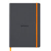 Notebook A5 Rhodiarama, 80 file, ivory, dictando, gri
