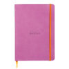 Notebook A5 Rhodiarama, 80 file, ivory, dictando, lila