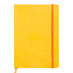 Notebook A5 Rhodiarama, 80 file, ivory, dictando, galben