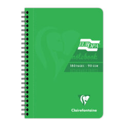 Caiet cu spira A5 EuropaGlossy Clairefontaine, 90 file detas dictando verde