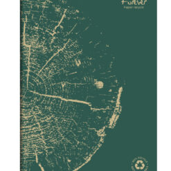Caiet capsat A4 Forever Clairefontaine, 48 file, dictando hartie reciclata, verde pin