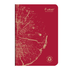 Caiet capsat A5 Forever Clairefontaine, 48 file, dictando hartie reciclata, caramiziu