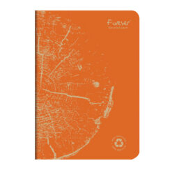 Caiet capsat A5 Forever Clairefontaine, 48 file, dictando hartie reciclata, portocaliu