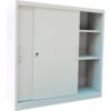 Dulap metalic Ceha, gri, 120x42x120 cm, 2 usi culisante si 2 polite Dulap metalic Ceha, gri, 120x42x120 cm, 2 usi culisante si 2 polite