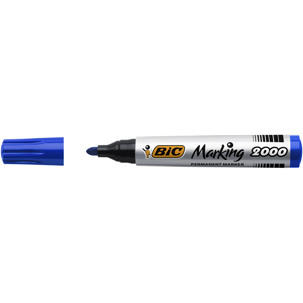 Marker permanent BIC 2000, varf rotund 1.7 mm, albastru Marker permanent BIC 2000, varf rotund 1.7 mm, albastru