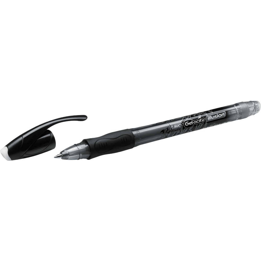 Roller cu gel BIC Gelocity Illusion, fara mecanism, 0.7mm, negru Roller cu gel BIC Gelocity Illusion, fara mecanism, 0.7mm, negru