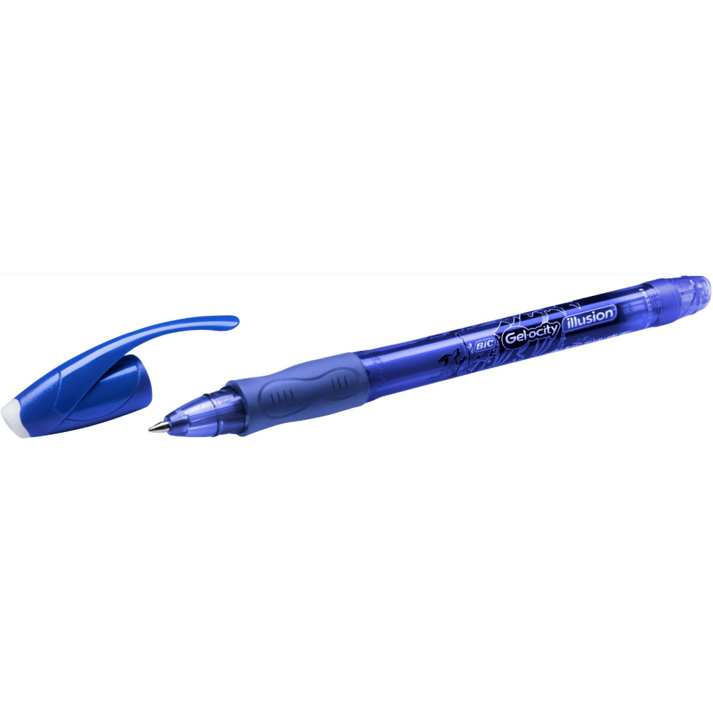 Roller cu gel BIC Gelocity Illusion, fara mecanism, 0.7mm, albastru Roller cu gel BIC Gelocity Illusion, fara mecanism, 0.7mm, albastru