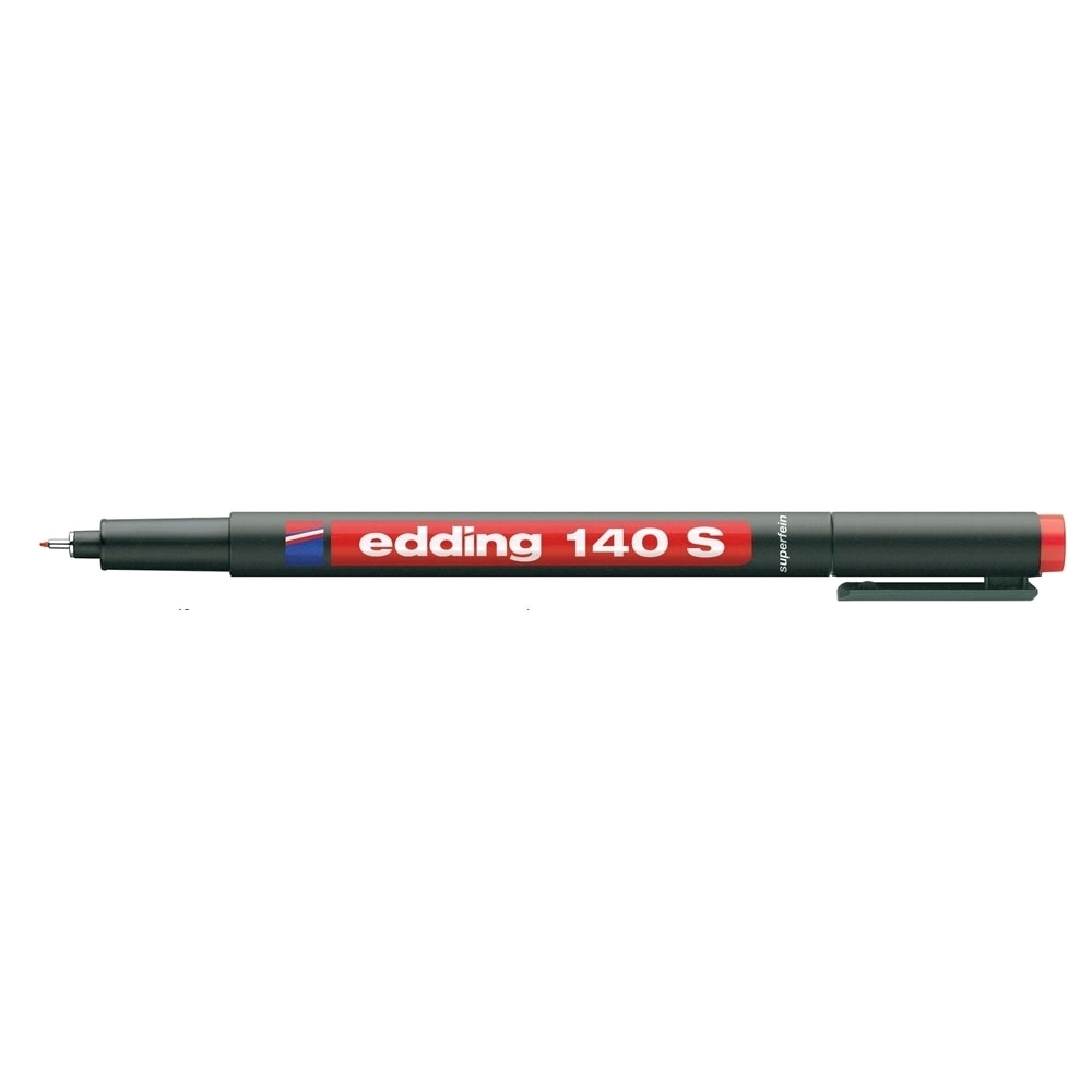Marker permanent Edding OHP 140S, corp plastic, varf rotund, 0.3 mm, rosu Marker permanent Edding OHP 140S, corp plastic, varf rotund, 0.3 mm, rosu