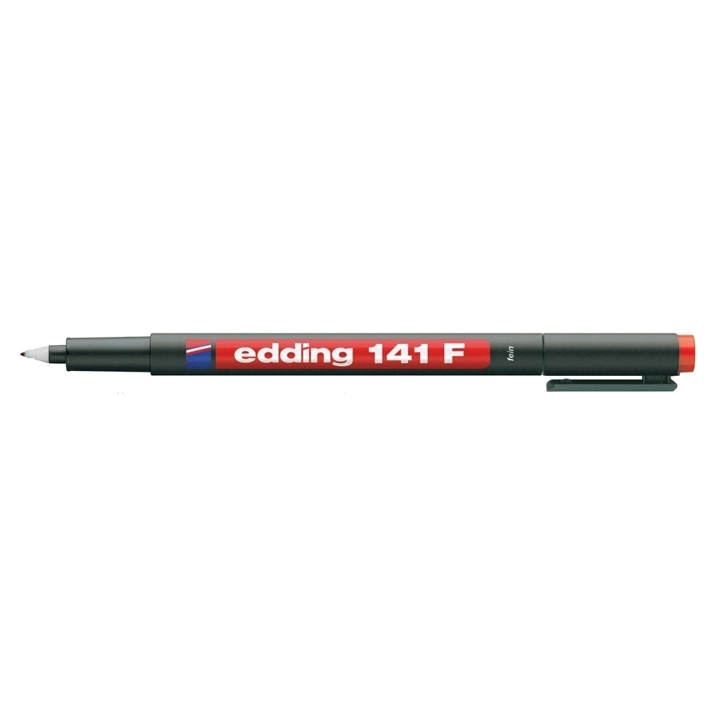 Marker permanent Edding OHP 141F, corp plastic, varf rotund, 0.6 mm, rosu Marker permanent Edding OHP 141F, corp plastic, varf rotund, 0.6 mm, rosu