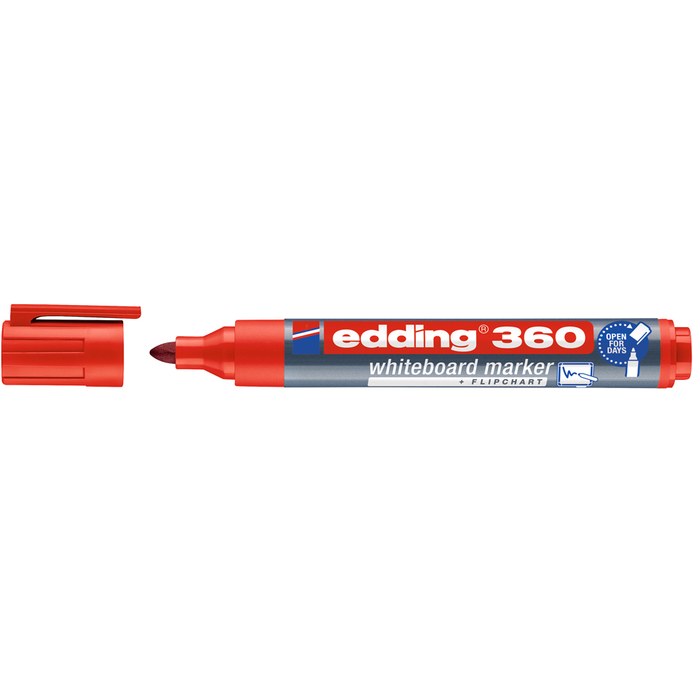 Marker Edding 360 pentru tabla, varf 1.5-3 mm, rosu Marker Edding 360 pentru tabla, varf 1.5-3 mm, rosu