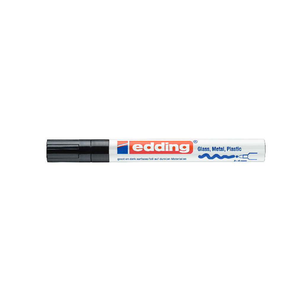 Marker Edding 750, diverse suprafete, nepermanent, varf rotund 2 mm, negru Marker Edding 750, diverse suprafete, nepermanent, varf rotund 2 mm, negru