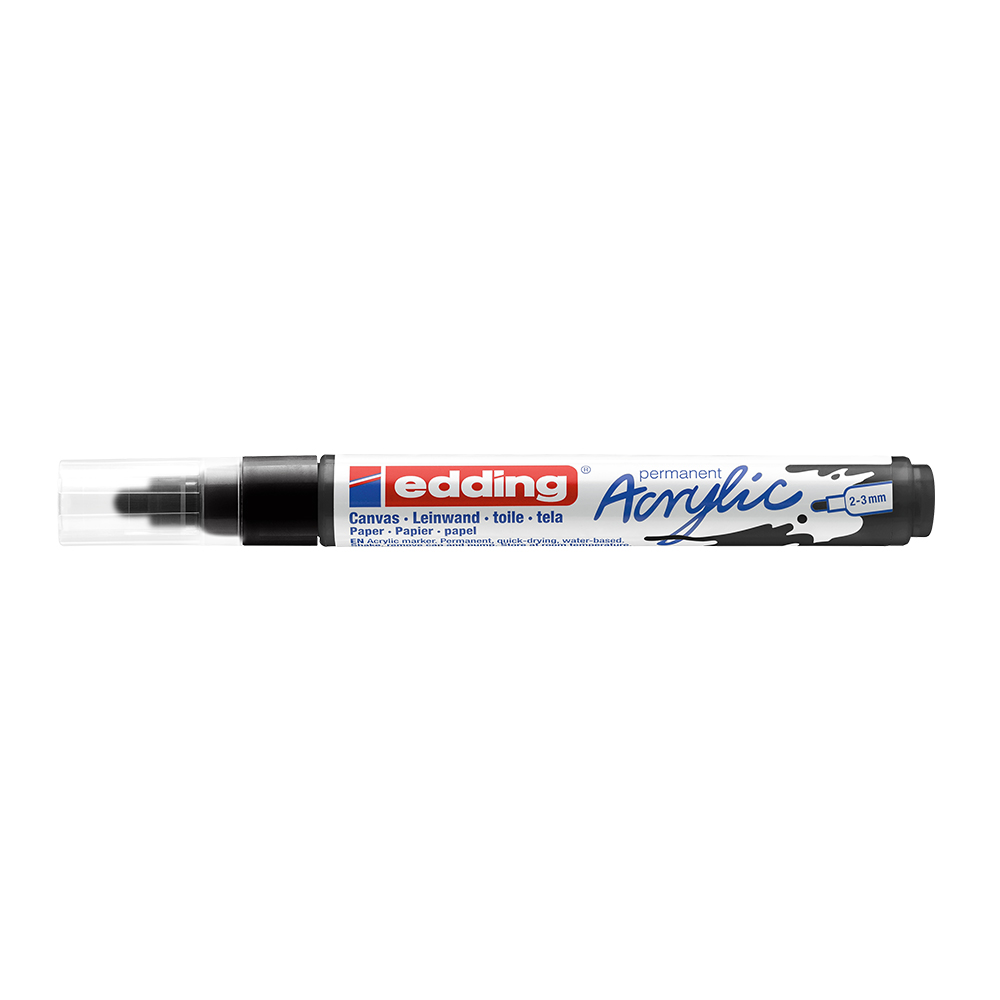 Marker acrilic Edding 5100, varf 2-3 mm, negru Marker acrilic Edding 5100, varf 2-3 mm, negru