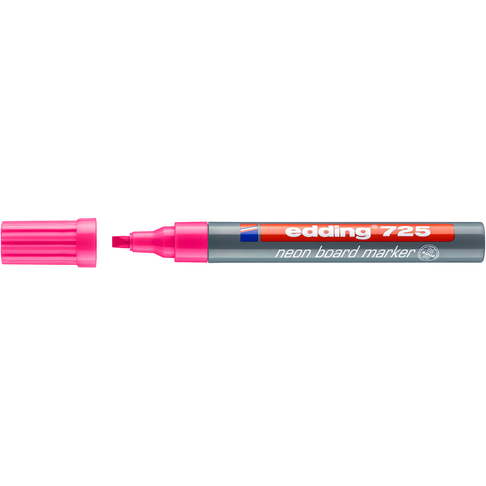 Marker Edding 725 neon, pentru tabla, varf 2-5 mm, roz Marker Edding 725 neon, pentru tabla, varf 2-5 mm, roz