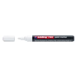 Marker permanent Edding 790, cu vopsea, corp plastic, varf rotund, 2-3 mm, alb