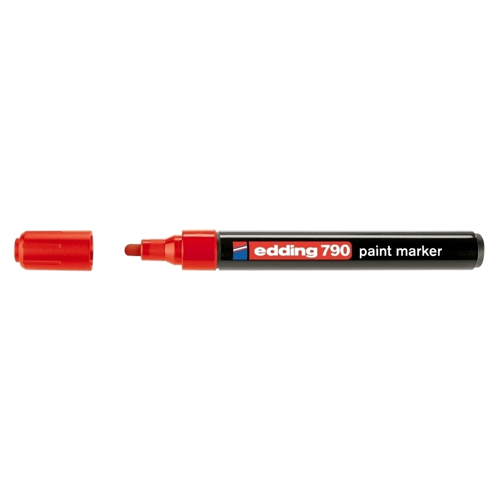 Marker permanent Edding 790, cu vopsea, corp plastic, varf rotund, 2-3 mm, rosu Marker permanent Edding 790, cu vopsea, corp plastic, varf rotund, 2-3 mm, rosu